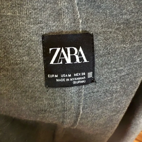 Zara Light Gray Open-Front Longline Coat - Picture 5 of 5